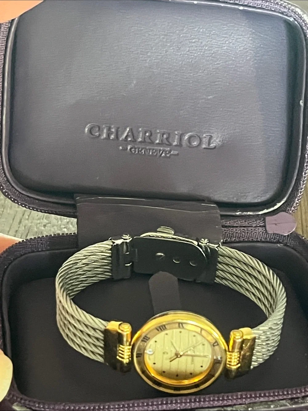 Charriol Two-Tone Gold Dial Cable Bracelet Watch